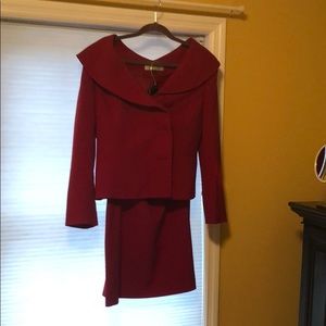 Tahari ASL red skirted suite